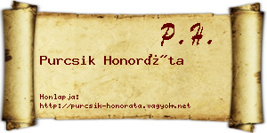 Purcsik Honoráta névjegykártya